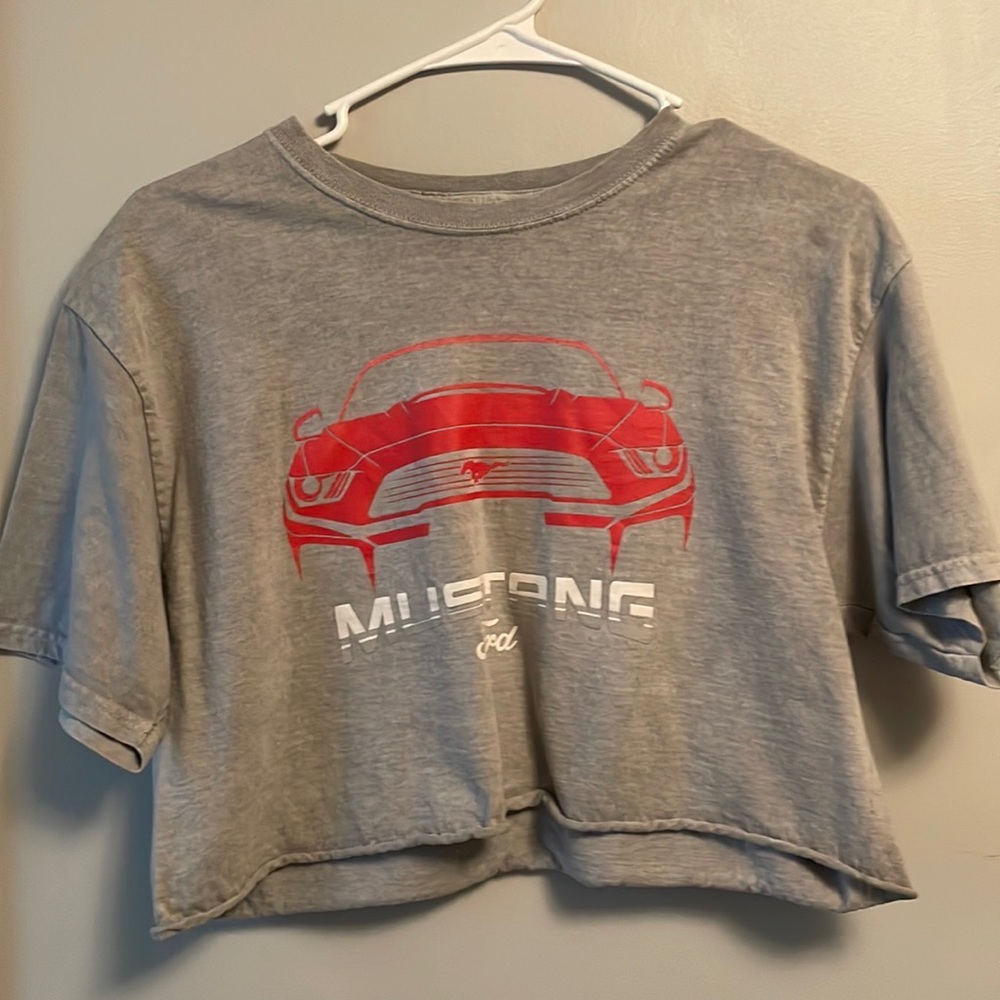 Grey Mustang Crop Top. Size Small